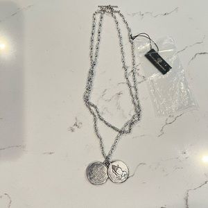 VSA prayer coins necklace silver NEW
